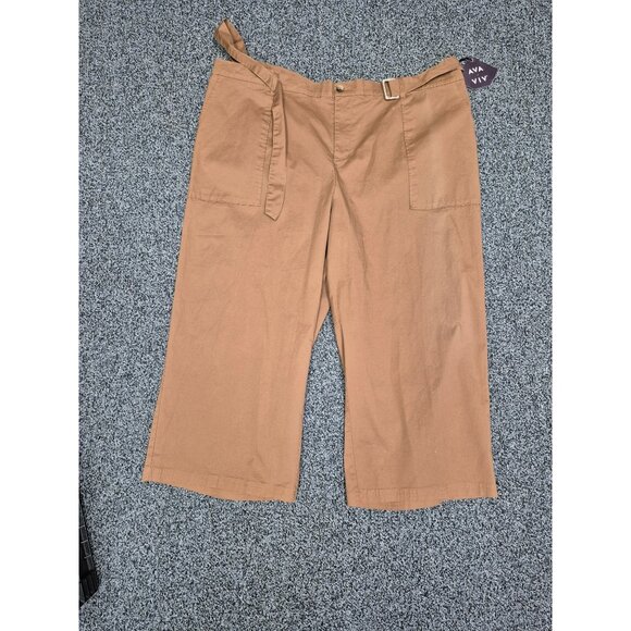 Damaged see pictures Women's Plus Size Belted Cropped Wide Leg Pants 3X - Picture 2 of 3